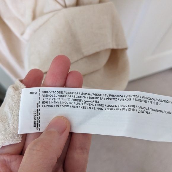 Mango Linen midi beige dress Size S New with tag - Picture 8 of 8